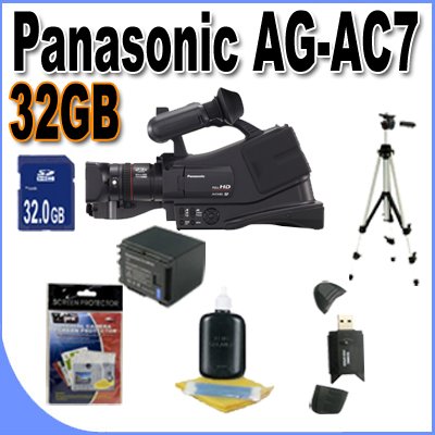 Panasonic AG-AC7 Shoulder Mount AVCHD Camcorder W/32GB SDHC Memory Bundle!
