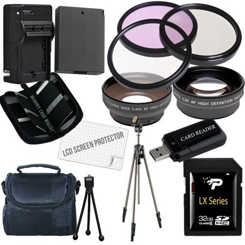 Canon T3 and T5 Accessory Saver Kit 58mm Wide Angle Lens + 58mm 2X Telephoto Lens + 58mm 3 Piece Filter Kit + 32GB SDHC Starter Bundle