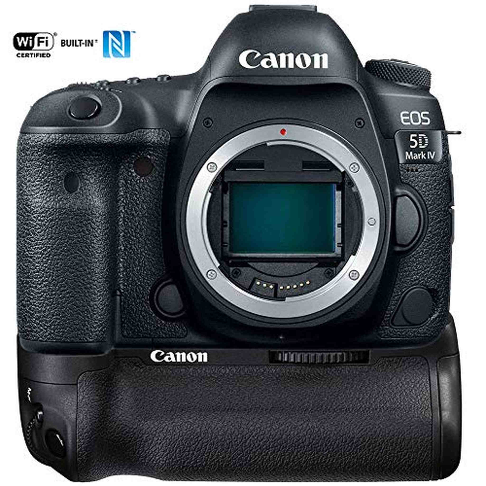 Canon EOS 5D Mark IV 30.4 MP Full Frame CMOS DSLR Camera Body Wi-Fi NFC 4K Video 1483C002 with BG-E20 Battery Grip Canon