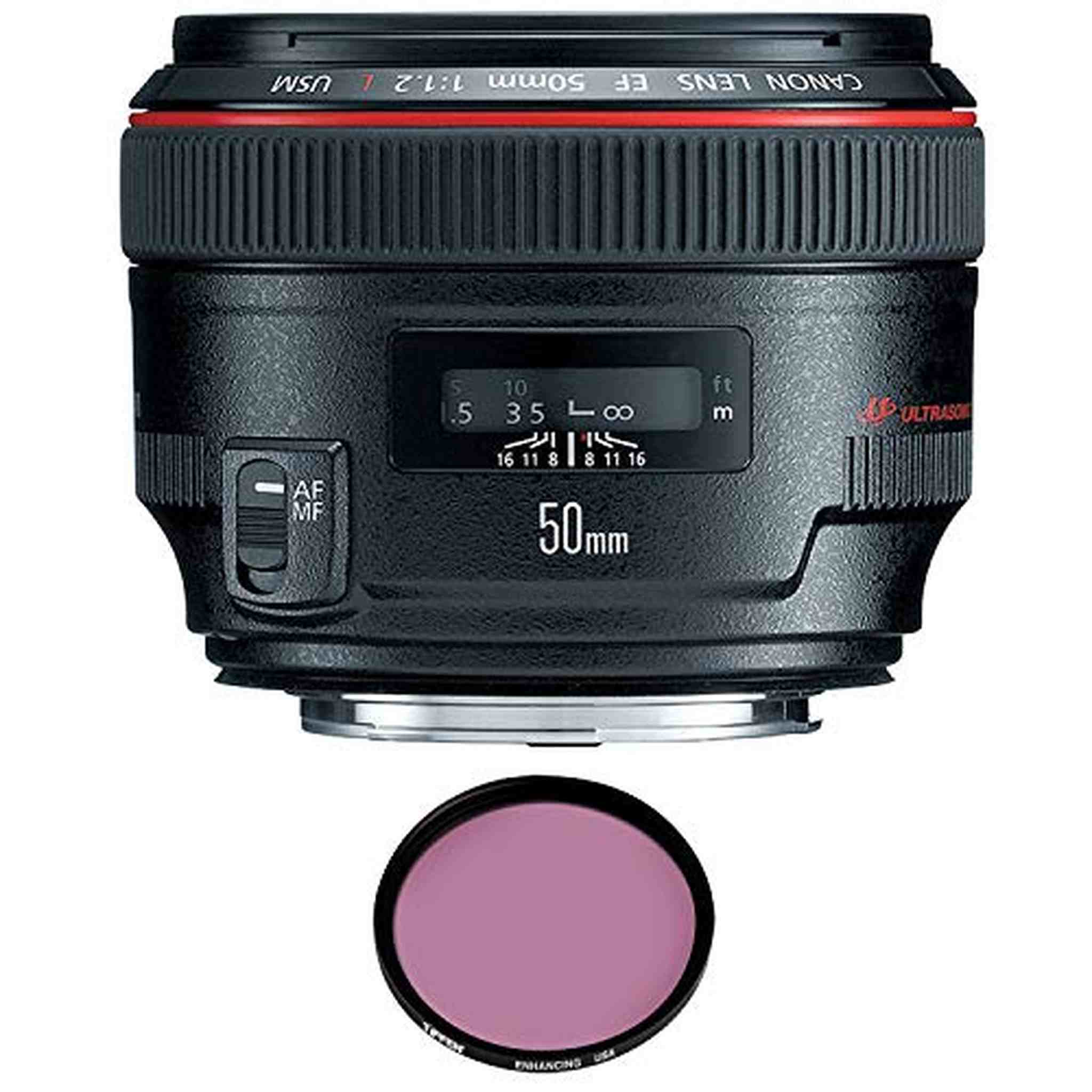 Canon EF 50mm f/1.2L USM Lens with Pro Filter Renewed - Reconditioned Canon