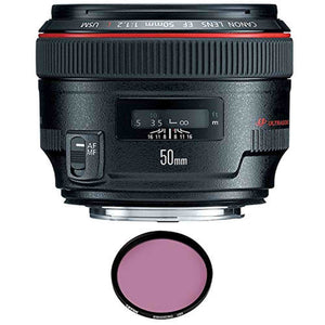 Canon EF 50mm f/1.2L USM Lens with Pro Filter Renewed - Reconditioned Canon