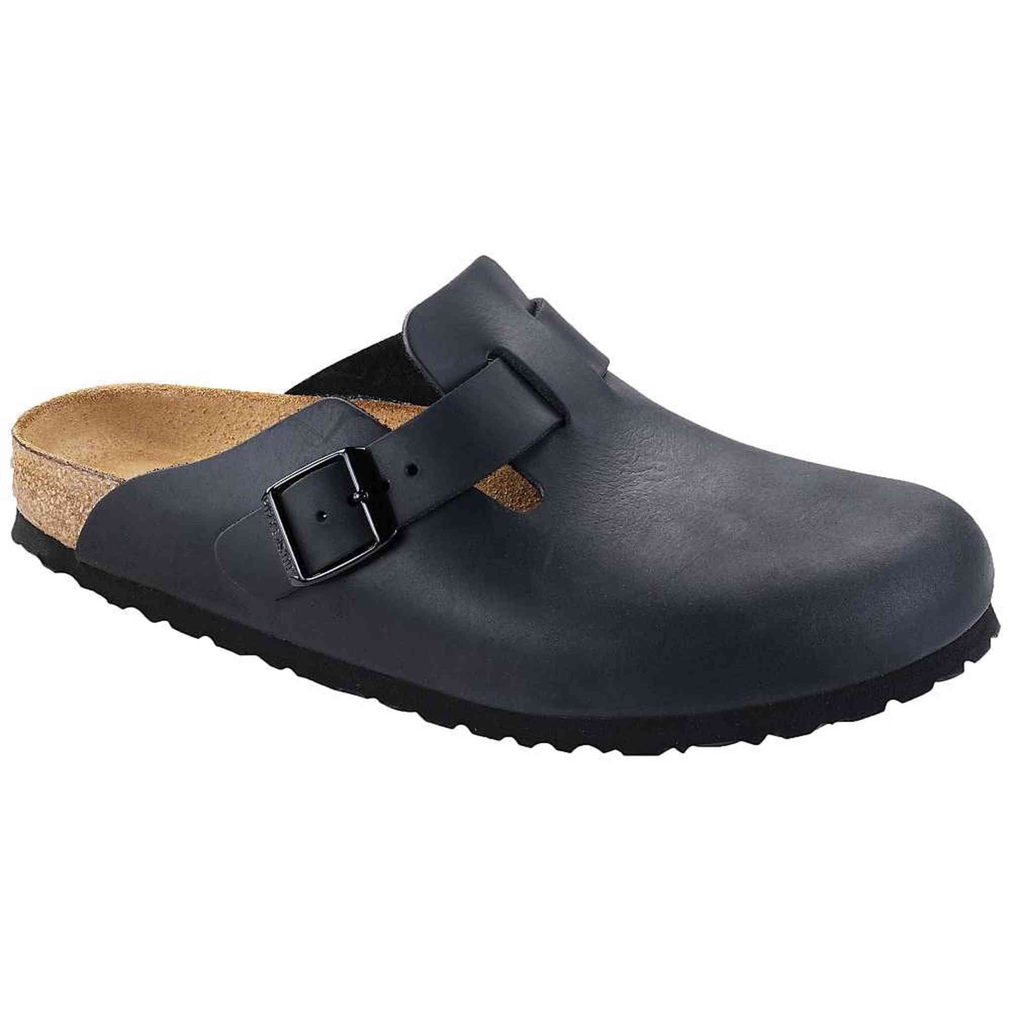 Birkenstock Boston Classic Arch Clog,Black Oiled Leather,37 M EU Birkenstock