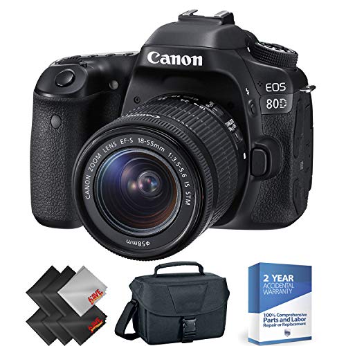 Canon EOS 80D DSLR Camera with 18-55mm Lens + 2 Year Accidental Warranty