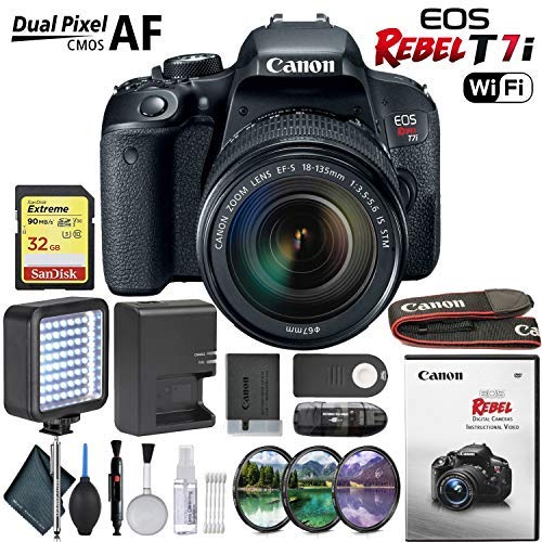 Canon EOS Rebel T7i DSLR Camera with 18-135mm STM Lens Starters Kit