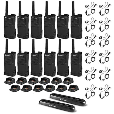 12 x Motorola RMM2050 On-Site 2-Way Radio RMM2050 - 12 Pack With Mics Bundle