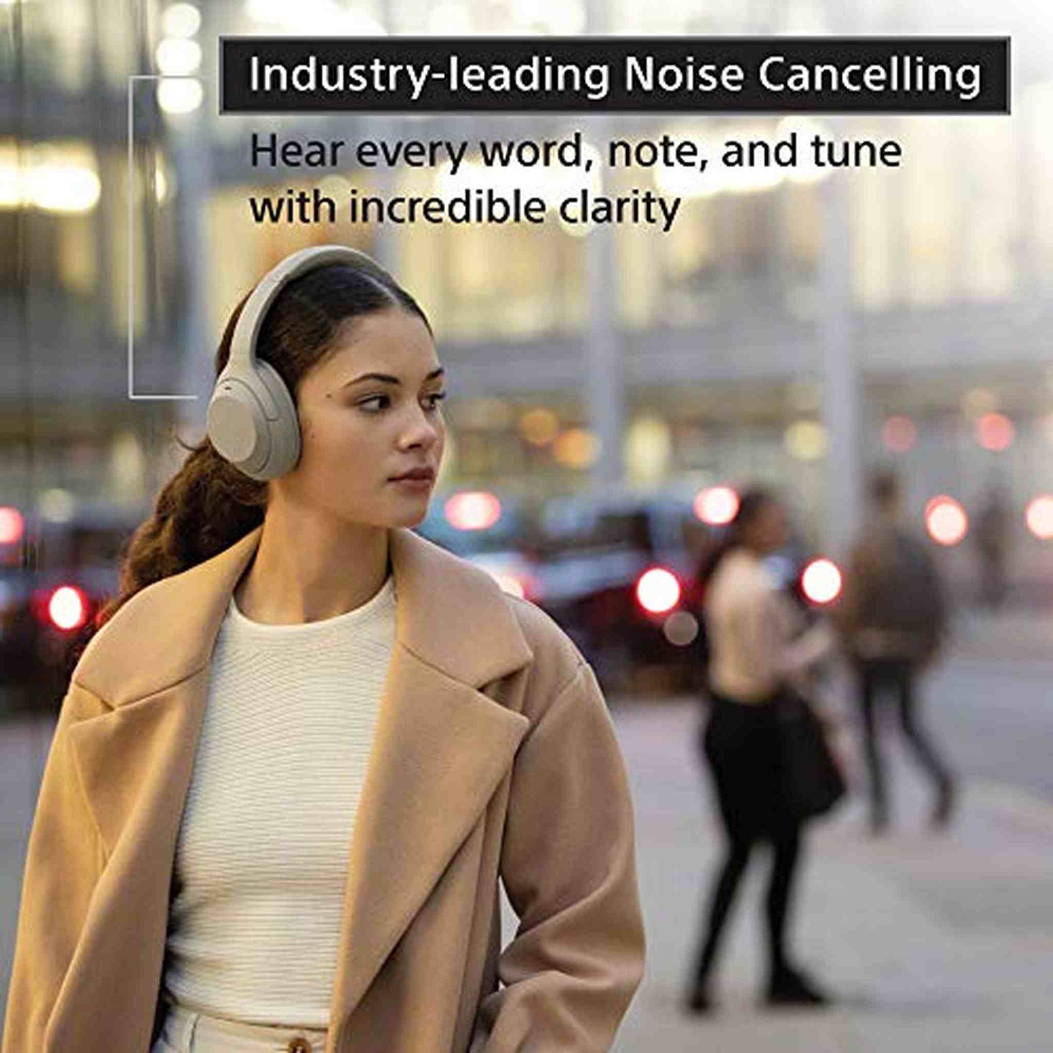 Sony WH-1000XM4 Wireless Industry Leading Noise Canceling Overhead Headphones with Mic for Phone-Call and Alexa Voice Control, Silver - Reconditioned Sony