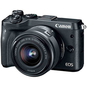 Canon EOS M6 Black EF-M 15-45mm f/3.5-6.3 is STM Lens Kit Renewed - Reconditioned Canon