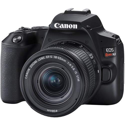 Canon EOS Rebel SL3 DSLR Camera with 18-55mm Lens (Black) Bundle with 2x64GB Memory Card + Battery for CanonLPE17 + LCD