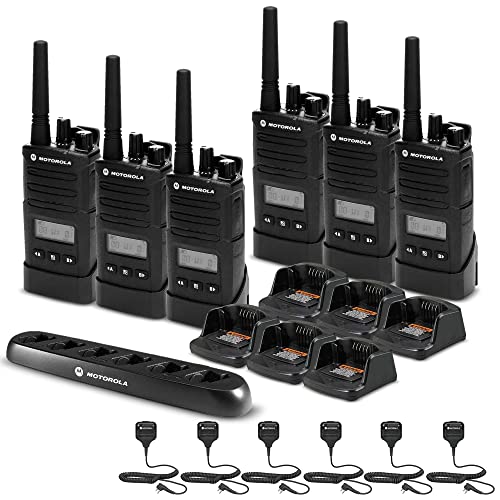 6 x Motorola RMU2080d On-Site 2-Way Radio with Display - 6 Pack With Mics Bundle