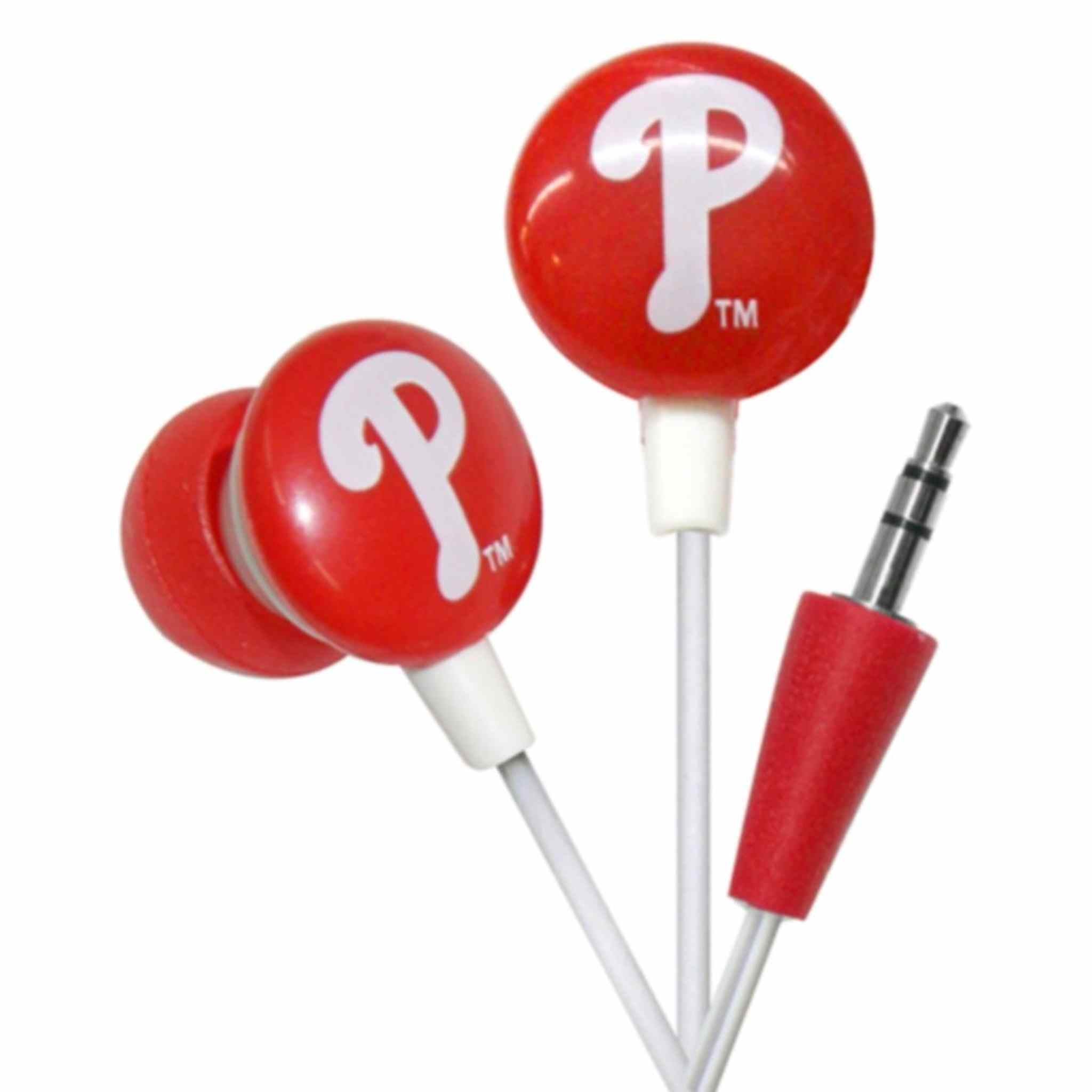 iHip MLF10169PHL MLB Philadelphia Phillies Printed Ear Buds, Blue/Red
