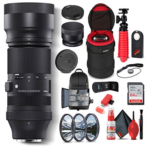Sigma 100-400mm f/5-6.3 DG DN OS Contemporary Lens for Leica L (750969) Bundle