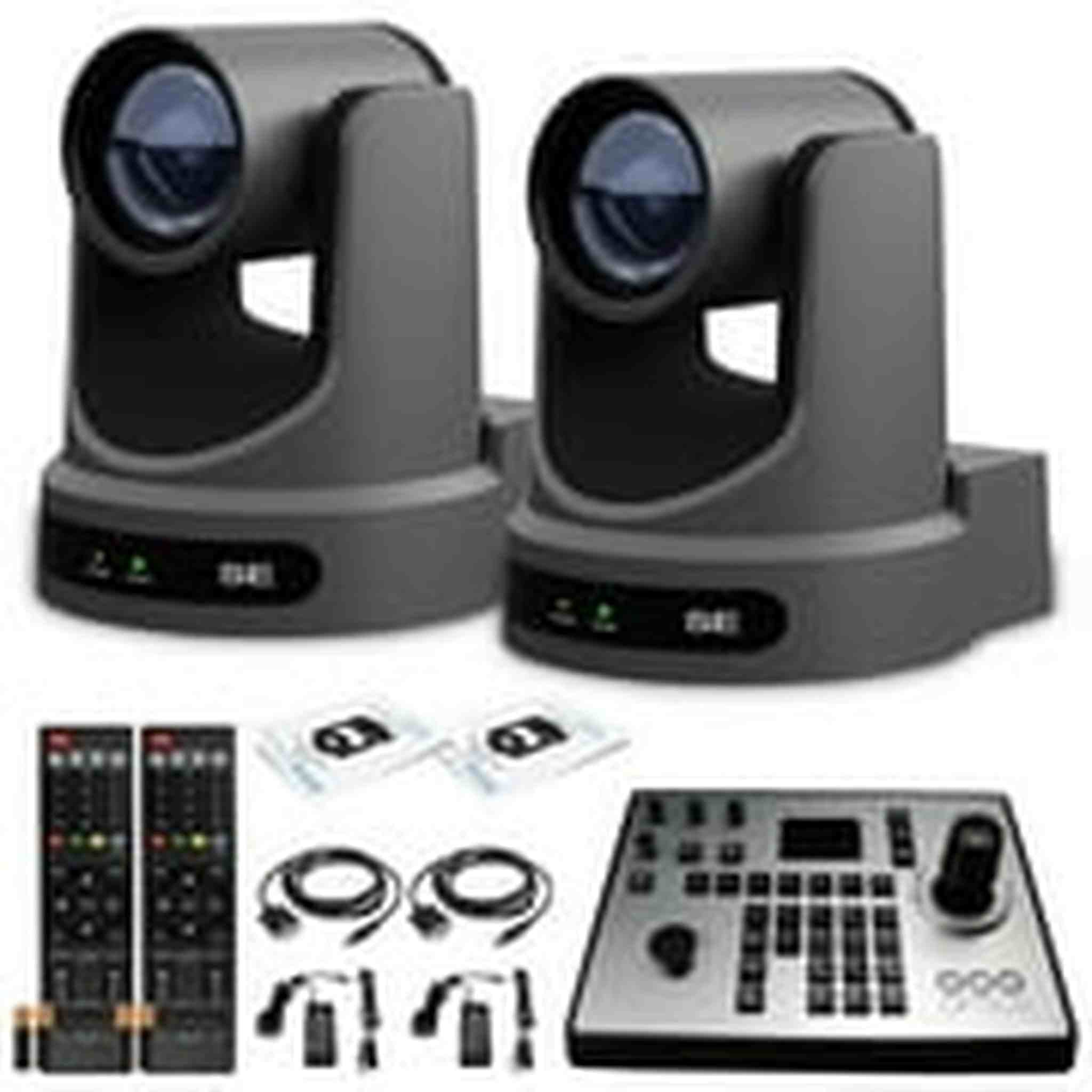 2 x PTZOptics Move SE PTZ Camera with 12x Optical Zoom PT12X-SE-GY-G3 + PTZOptics PT-JOY-G4 PTZOptics