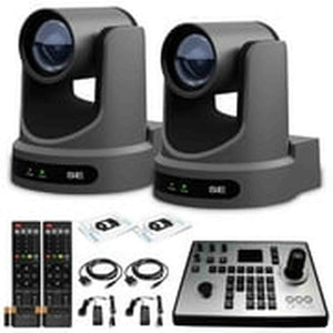 2 x PTZOptics Move SE PTZ Camera with 12x Optical Zoom PT12X-SE-GY-G3 + PTZOptics PT-JOY-G4 PTZOptics