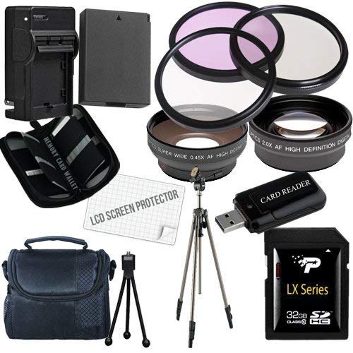 Canon T3 and T5 Accessory Saver Kit 58mm Wide Angle Lens + 58mm 2X Telephoto Lens + 58mm 3 Piece Filter Kit + 32GB SDHC Starter Bundle