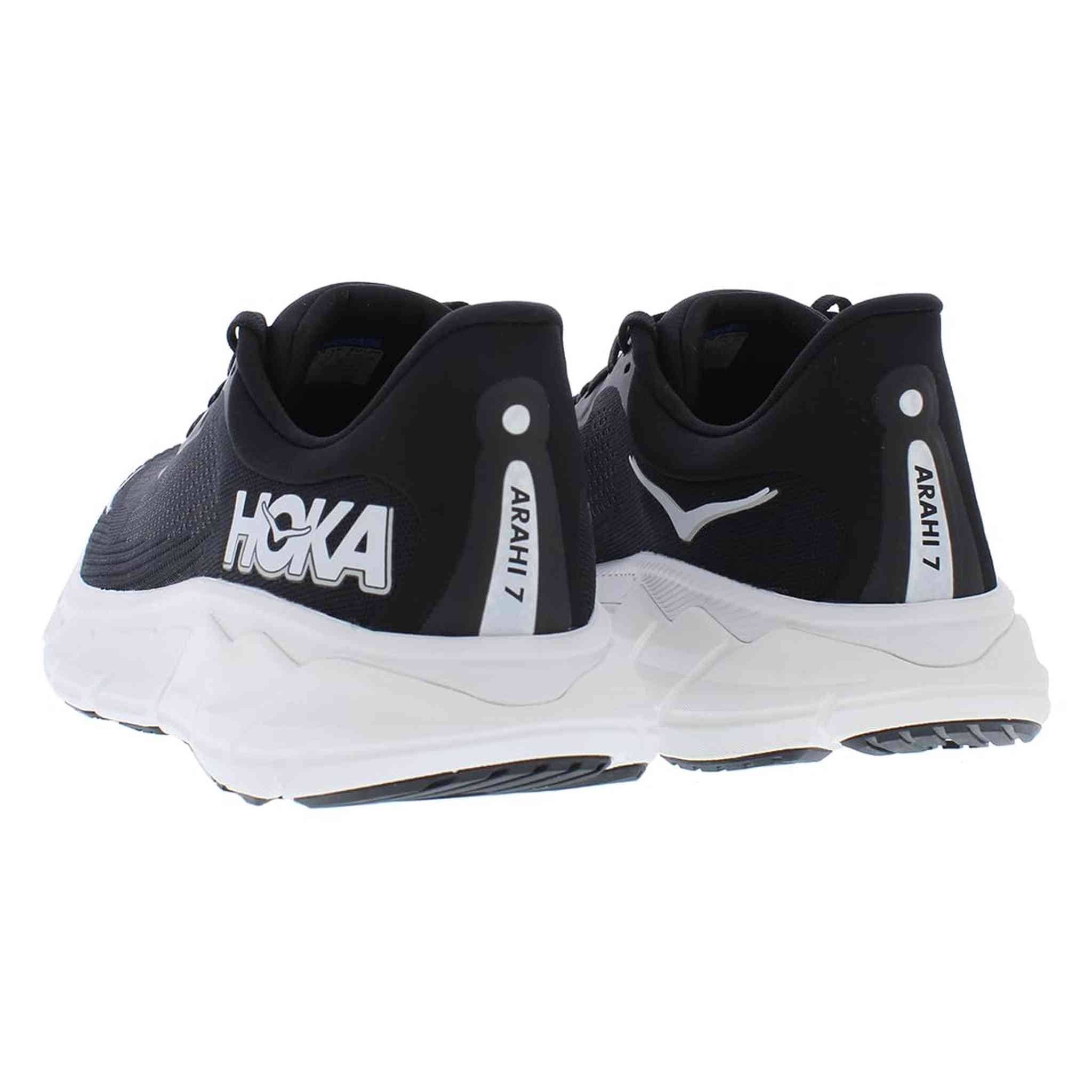 Hoka Men's Arahi 7 Sneaker, Black/White, 9
