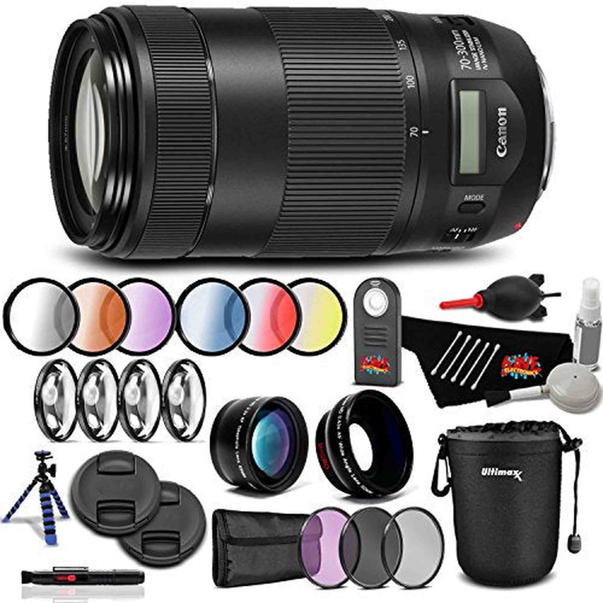 Canon EF 70-300mm f/4-5.6 is II USM Lens Professional Kit International Model Bundle Canon