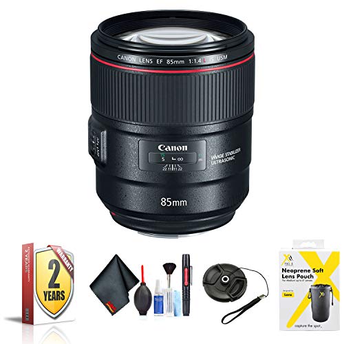 Canon EF 85mm f/1.4L is USM Lens for Canon EF Mount + Accessories (International Model with 2 Year Warranty)