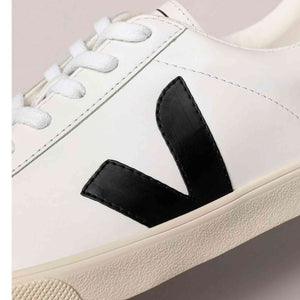 Veja Women's Esplar Logo Sneakers, Extra White/Black, 5 Medium US