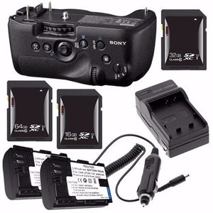 Sony Vertical Battery Grip for Alpha A99 DSLR Camera + NP-FM500H Battery + External Charger + 16GB SDHC Card + 32GB SDHC Card + 64GB SDXC Card Saver
