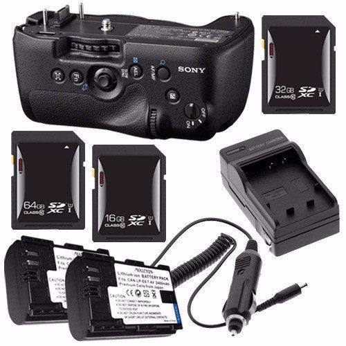 Sony Vertical Battery Grip for Alpha A99 DSLR Camera + NP-FM500H Battery + External Charger + 16GB SDHC Card + 32GB SDHC Card + 64GB SDXC Card Saver
