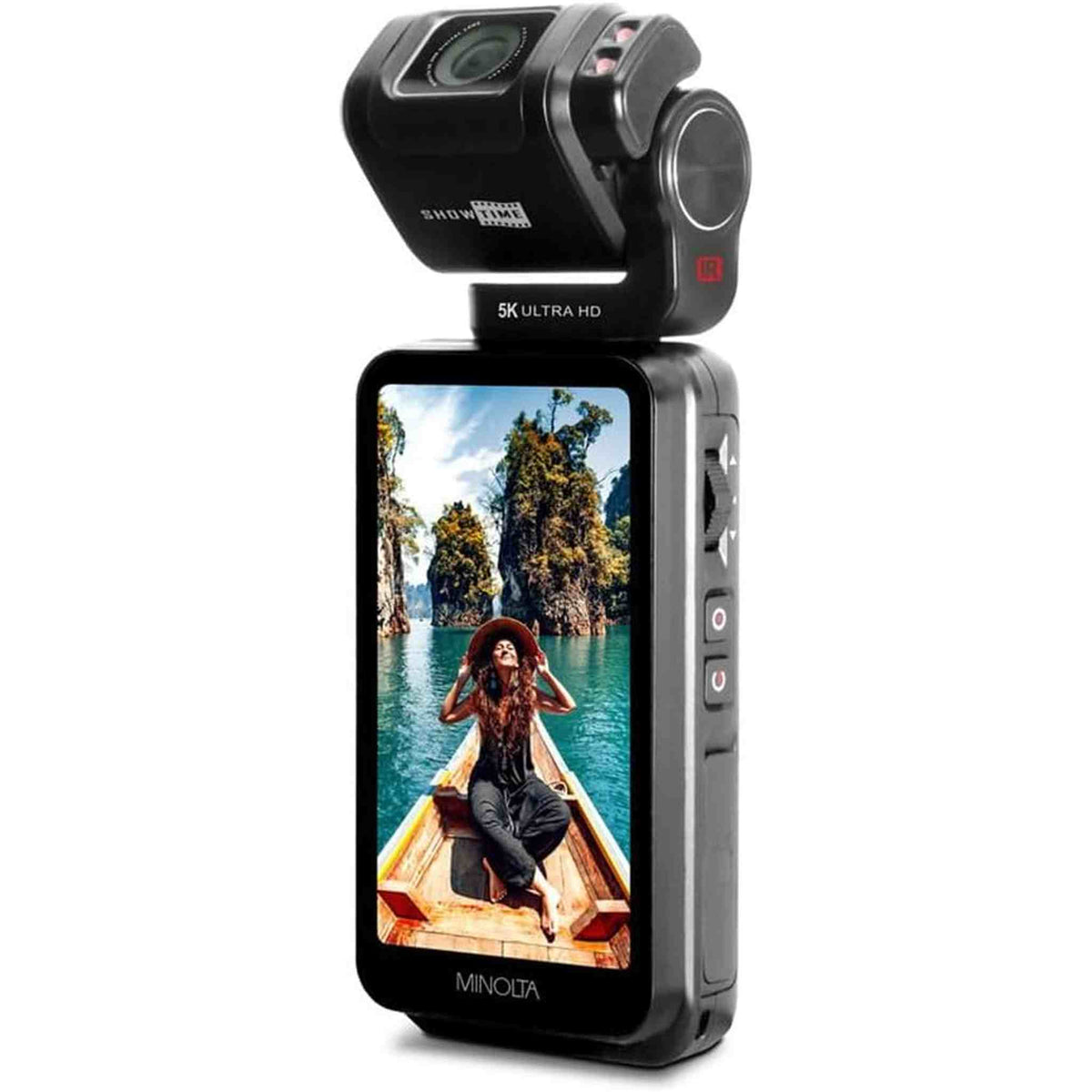 Minolta MN5KGP1 5K Ultra HD / 20 MP Handheld Pocket Camcorder w/Motorized Tilting Lens Head
