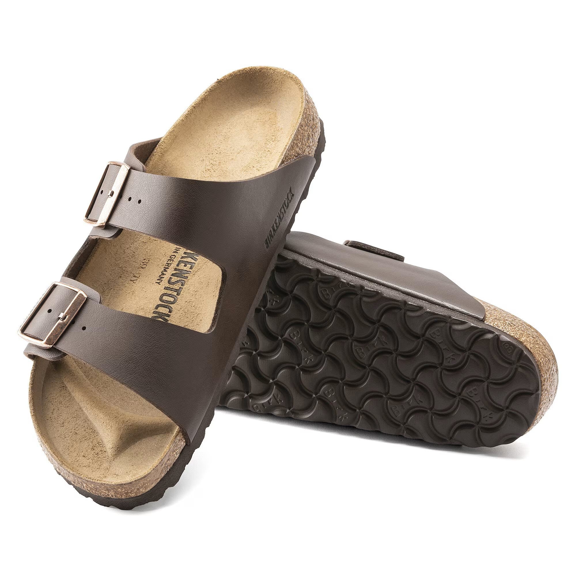 Birkenstock Unisex Arizona Suede Sandals, Darkbrown - 36 N EU US Women EU's 5-5.5