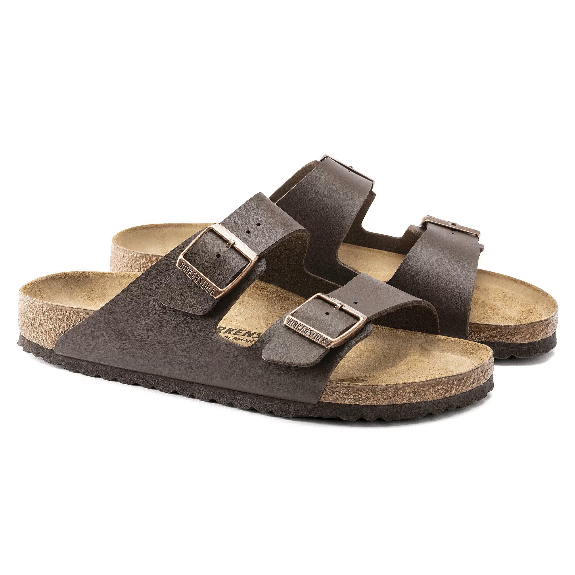 Birkenstock Unisex Arizona Suede Sandals, Darkbrown - 36 N EU US Women EU's 5-5.5