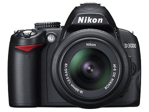 Nikon D3000 10.2MP Digital SLR Camera with 18-55mm f/3.5-5.6G AF-S DX VR Nikkor Zoom Lens - Reconditioned Nikon