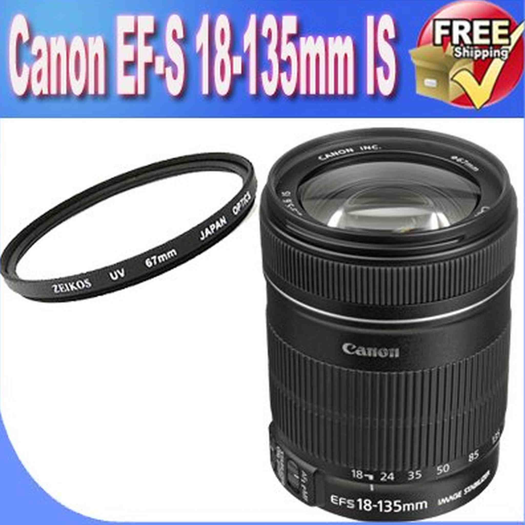 Canon EF-S 18-135mm f/3.5-5.6 is Standard Zoom Lens for Canon Digital SLR Cameras Base Bundle