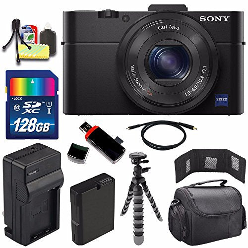 Sony Cyber-shot DSC-RX100M2 Digital Camera + Extra battery + Charger + 128GB Bundle 7 - International Version No Warran