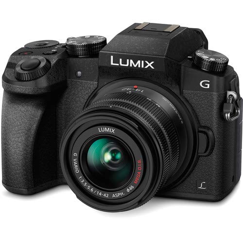 Panasonic Lumix DMC-G7 Mirrorless Digital Camera with 14-42mm Lens - Bundle with 1 Year Extended Warranty, 64GB Memory C