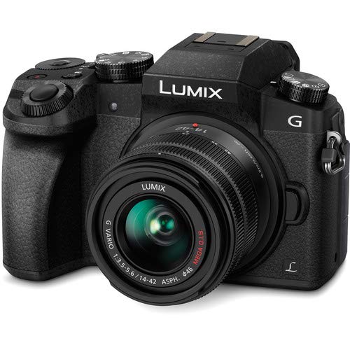 Panasonic Lumix DMC-G7 Mirrorless Digital Camera with 14-42mm Lens - Bundle with 1 Year Extended Warranty, 32GB Memory C