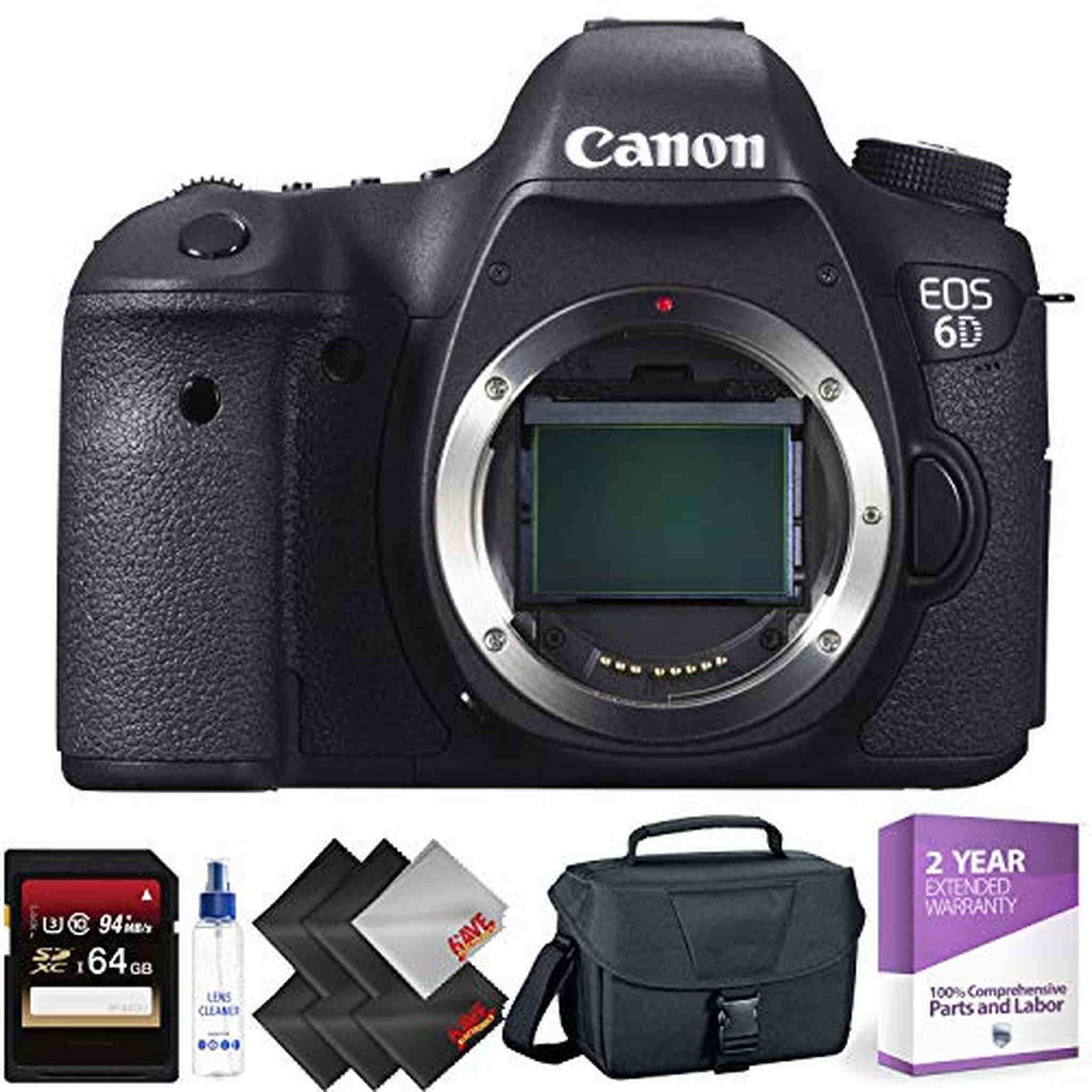 Canon EOS 6D DSLR Camera Body Only - Open Box + 64GB Memory Card + 1 Year Warranty Canon