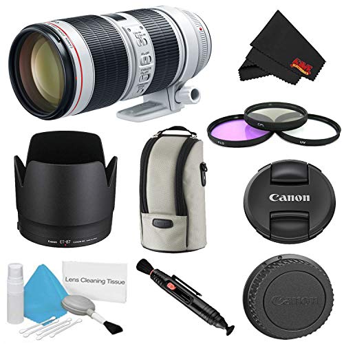 Canon EF 70-200mm f/2.8L is III USM Lens Bundle w/ 3 Piece Filter Kit (International Model)