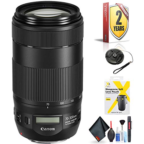 Canon EF 70-300mm f/4-5.6 is II USM Lens for Canon EF Mount + Accessories (International Model with 2 Year Warranty)