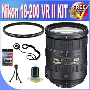 18-200mm f/3.5-5.6G AF-S ED VR II Nikkor Telephoto Zoom Lens for Nikon DX-Format Digital SLR Camera White Box Accessory Saver Bundle
