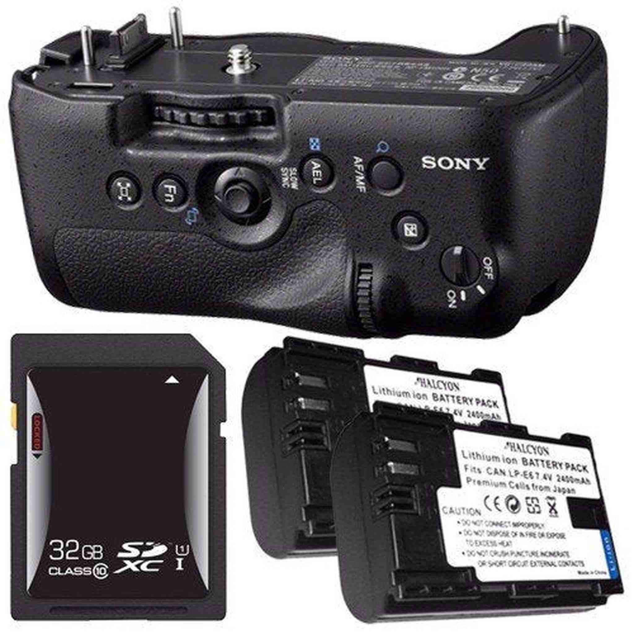 Sony Vertical Battery Grip for Alpha A99 DSLR Camera + NP-FM500H Battery + 32GB SDHC Card Saver Bundle