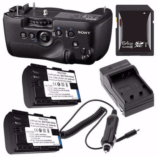 Sony Vertical Battery Grip for Alpha A99 DSLR Camera + NP-FM500H Battery + External Charger + 64GB SDXC Card Saver Bundle