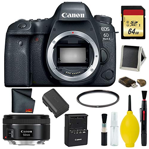 Canon EOS 6D Mark II DSLR Camera Body Only Complete Kit (International Model) w/Canon EF 50mm f/1.8 STM Lens - Internati