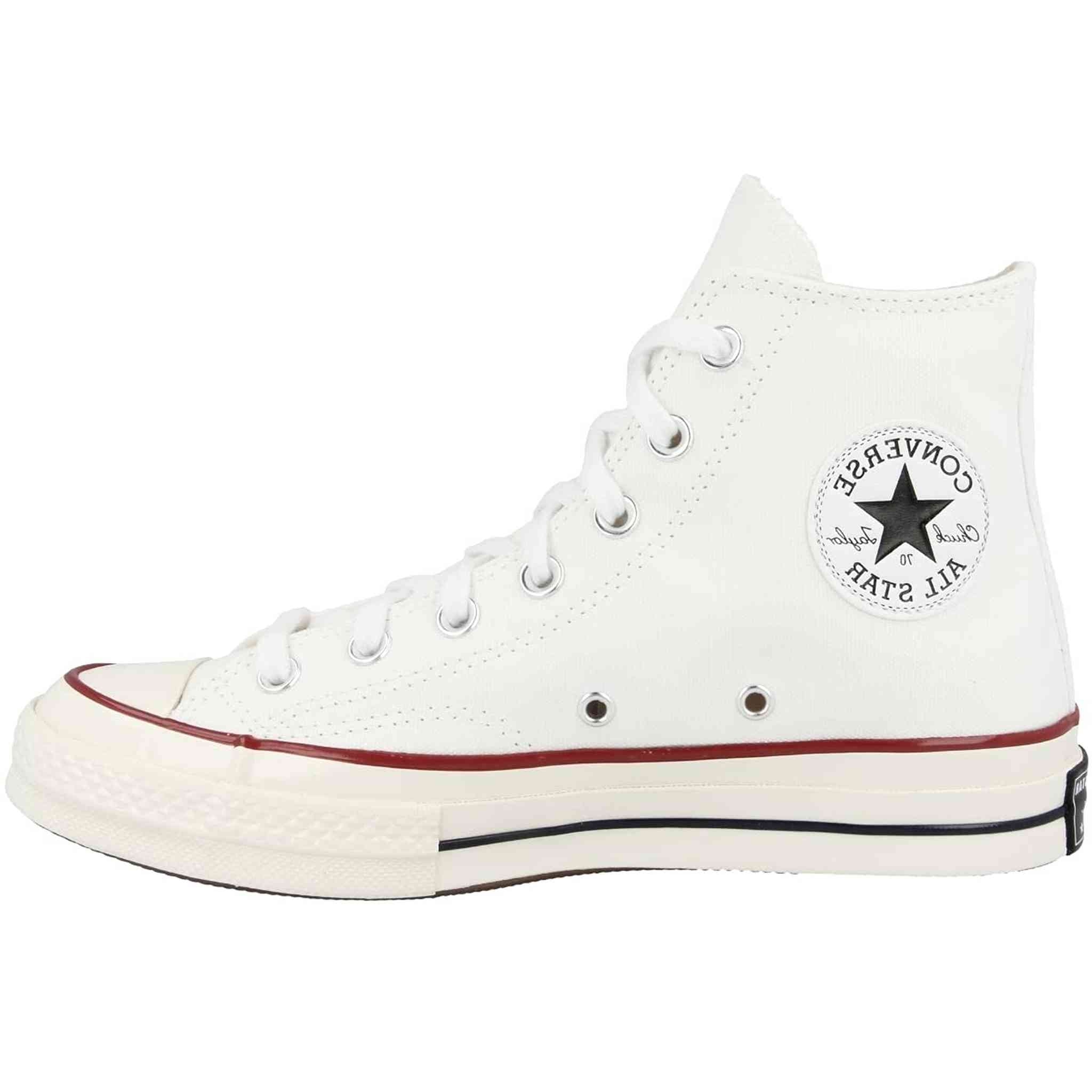 Converse Men's Chuck Taylor '70s High Top Sneakers, White/Garnet/Egret, 10 Medium US
