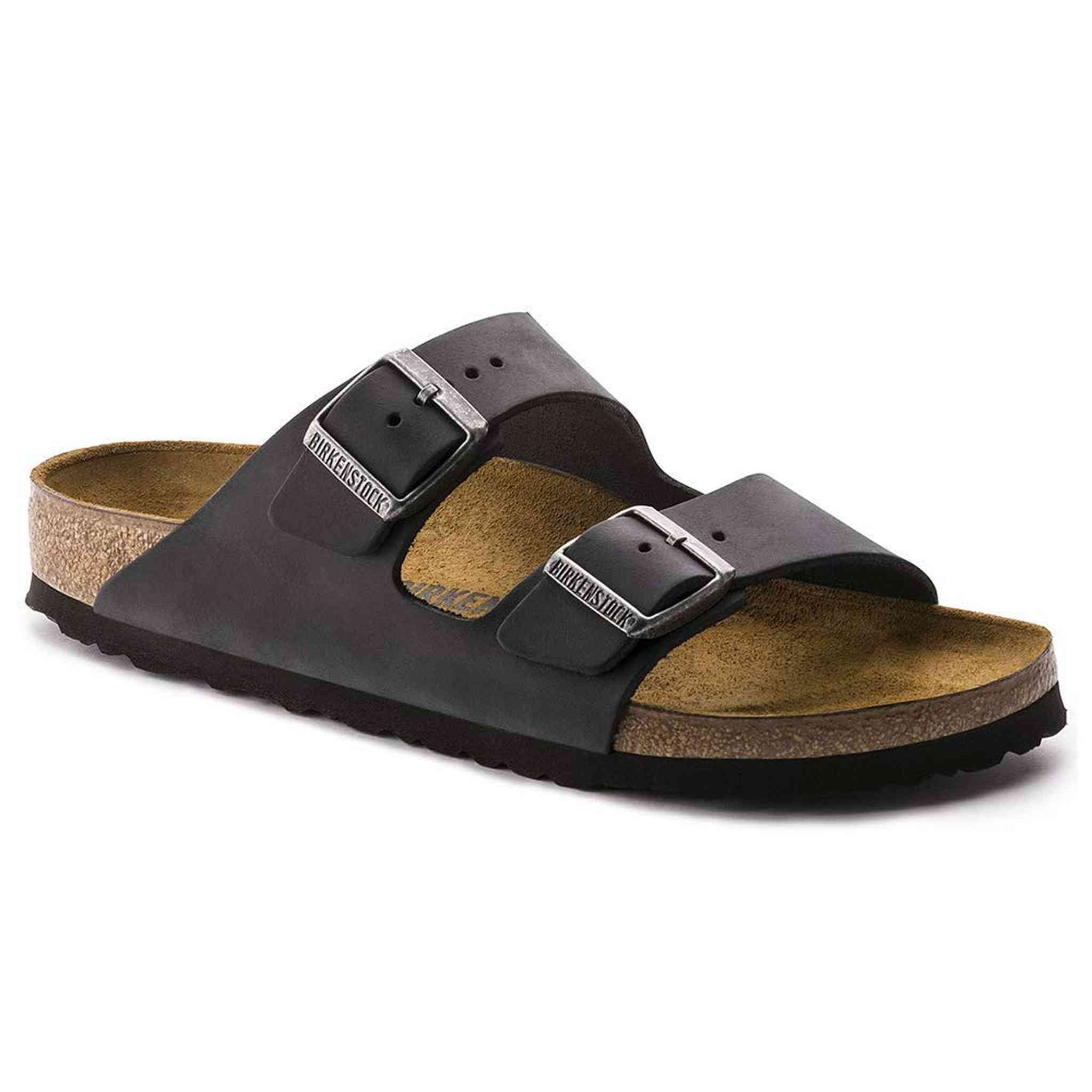 Birkenstock Arizona Oiled Leather Sandals,Black Oiled Leather,36 N EU Birkenstock