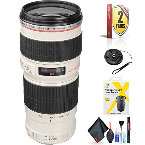 Canon EF 70-200mm f/4L USM Telephoto Zoom Lens for Canon EF Mount + Accessories International Model with 2 Year Warrant