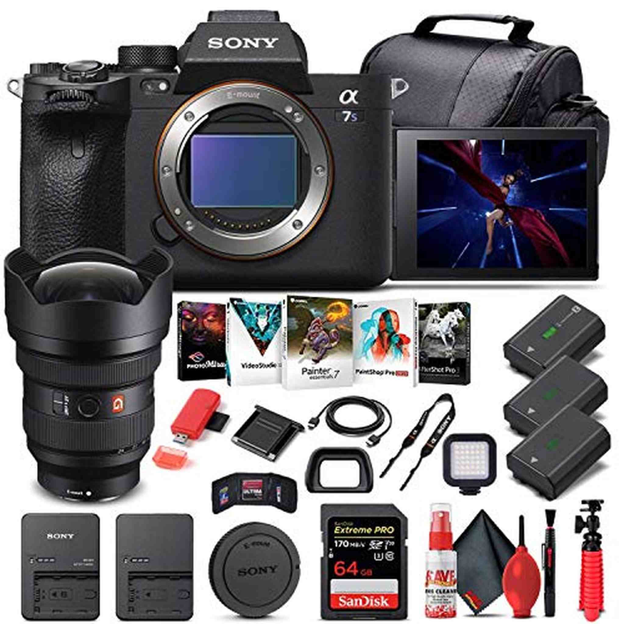 Sony Alpha a7S III Mirrorless Camera W/ Sony FE 12-24mm Lens - Advanced Bundle - Reconditioned Sony