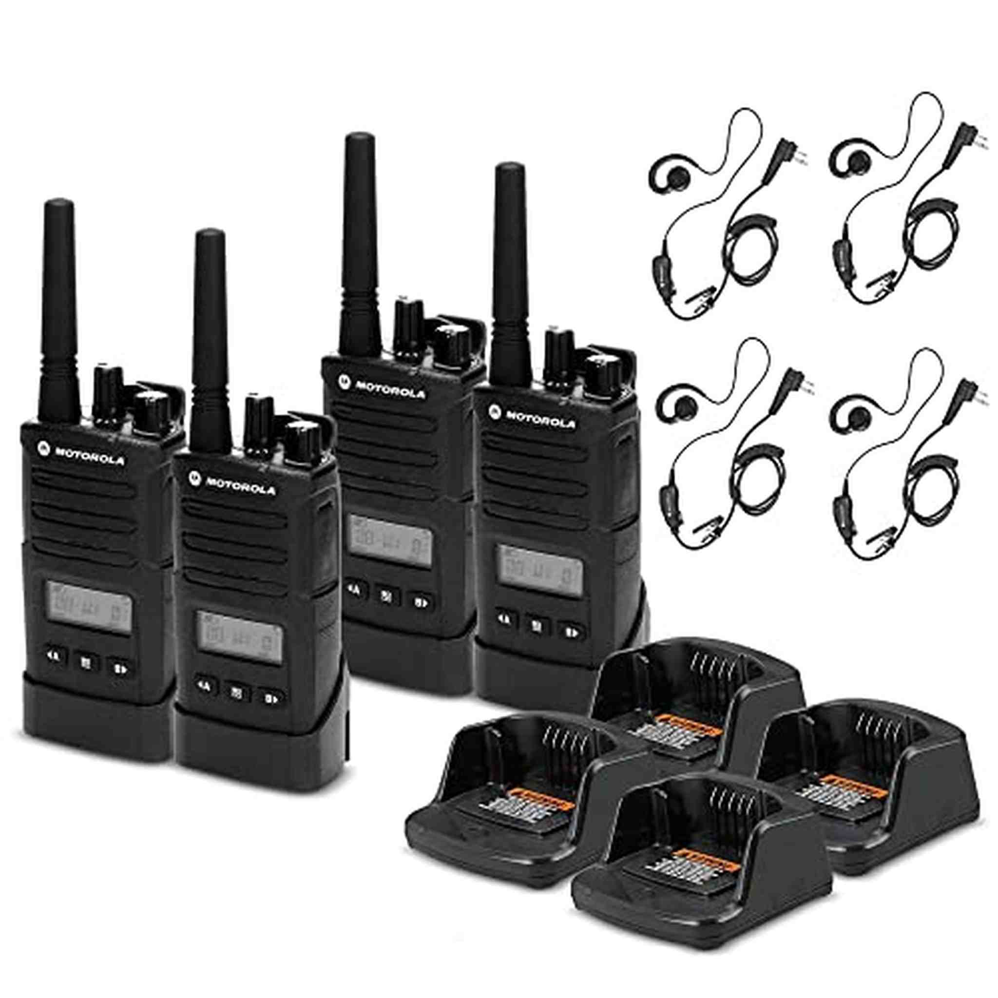 4 x Motorola RMU2080d On-Site 2-Way Radio with Display - 4 Pack With Mic Bundle