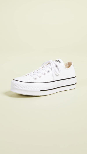 Converse Women's Chuck Taylor All Star Lift Clean Sneaker, White/Black/White, 9