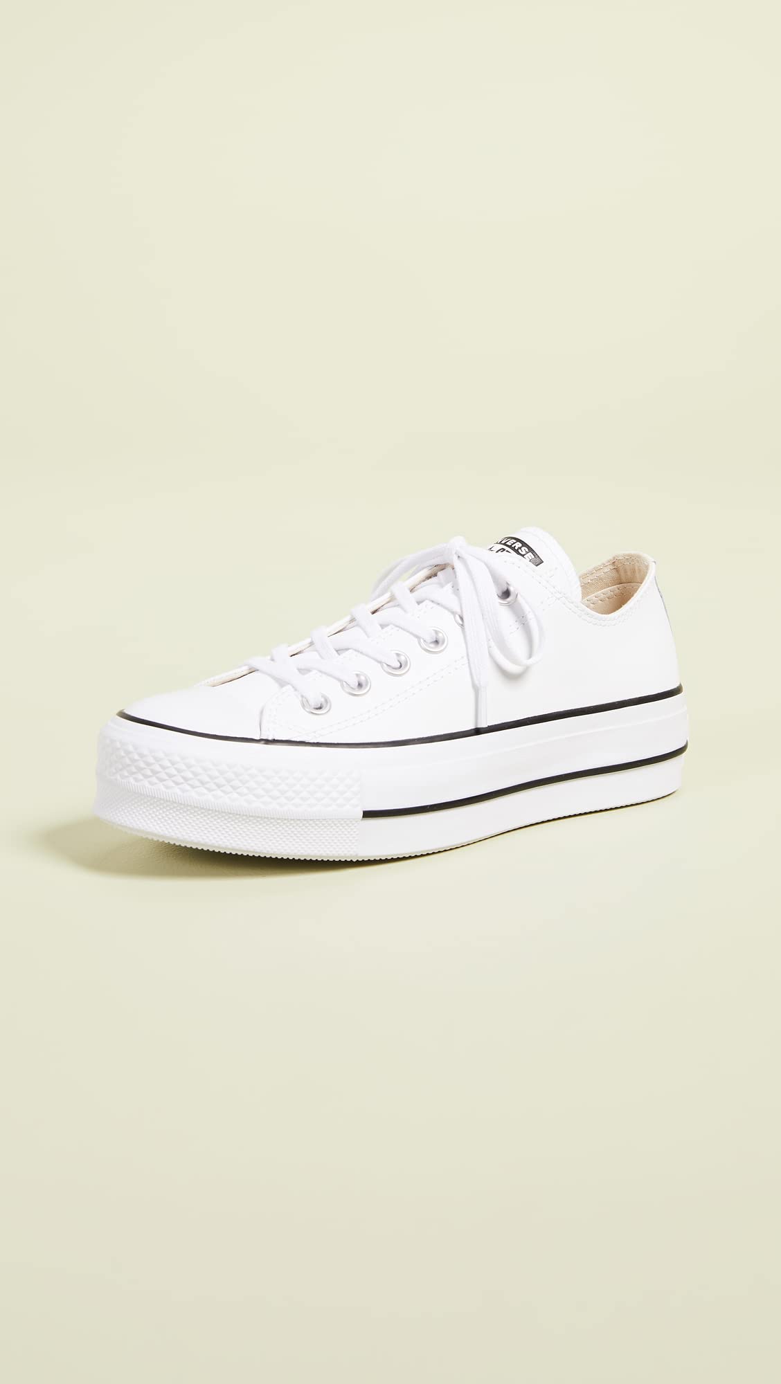 Converse Women's Chuck Taylor All Star Lift Clean Sneaker, White/Black/White, 8