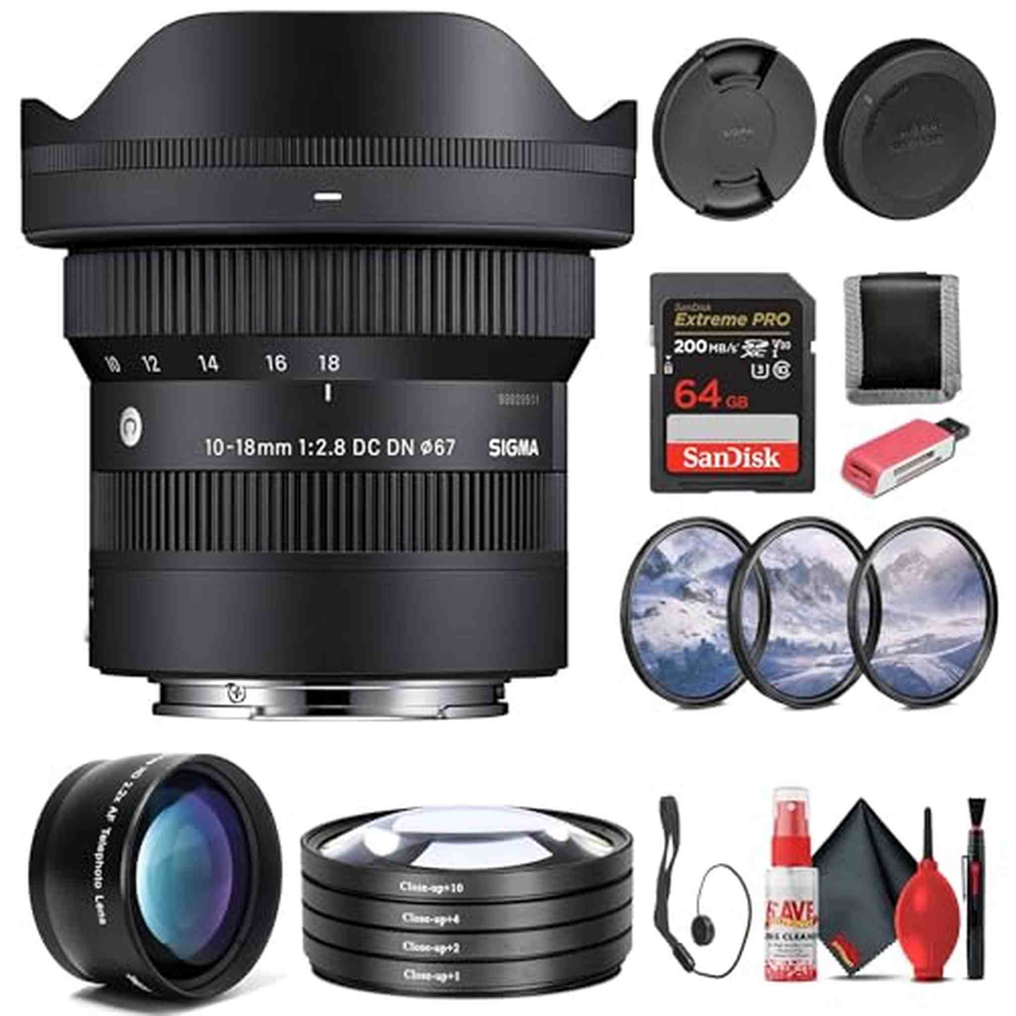 Sigma 10-18mm f/2.8 DC DN Contemporary Lens Sony E Bundle