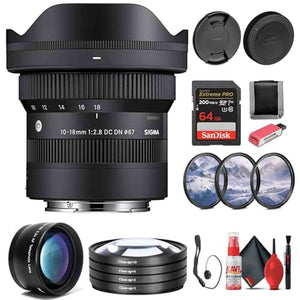 Sigma 10-18mm f/2.8 DC DN Contemporary Lens Sony E Bundle