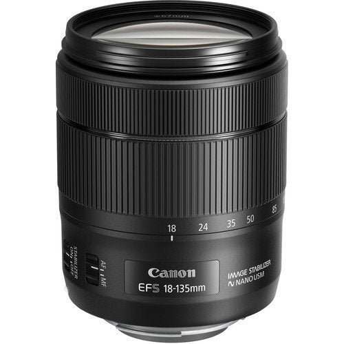 Canon 1276C002-IV EF-S 18-135mm f/3.5-5.6 Image Stabilization USM Lens Black International Model No Warranty Bulk Packaging