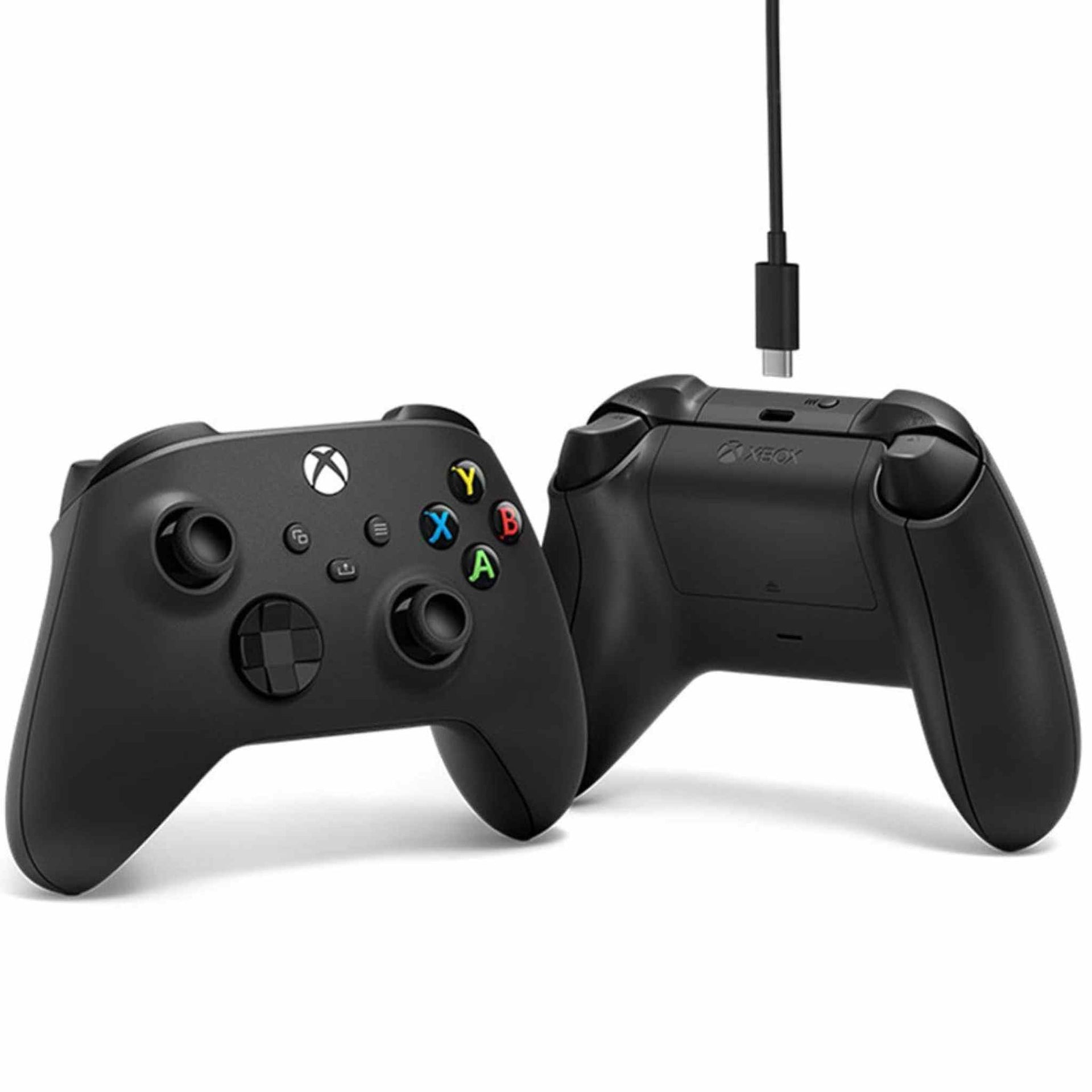 Microsoft Xbox Wireless Controller w/USB-C Cable for PC, Carbon Black, 1V8-00001 (2-Pack)